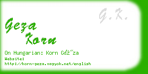 geza korn business card